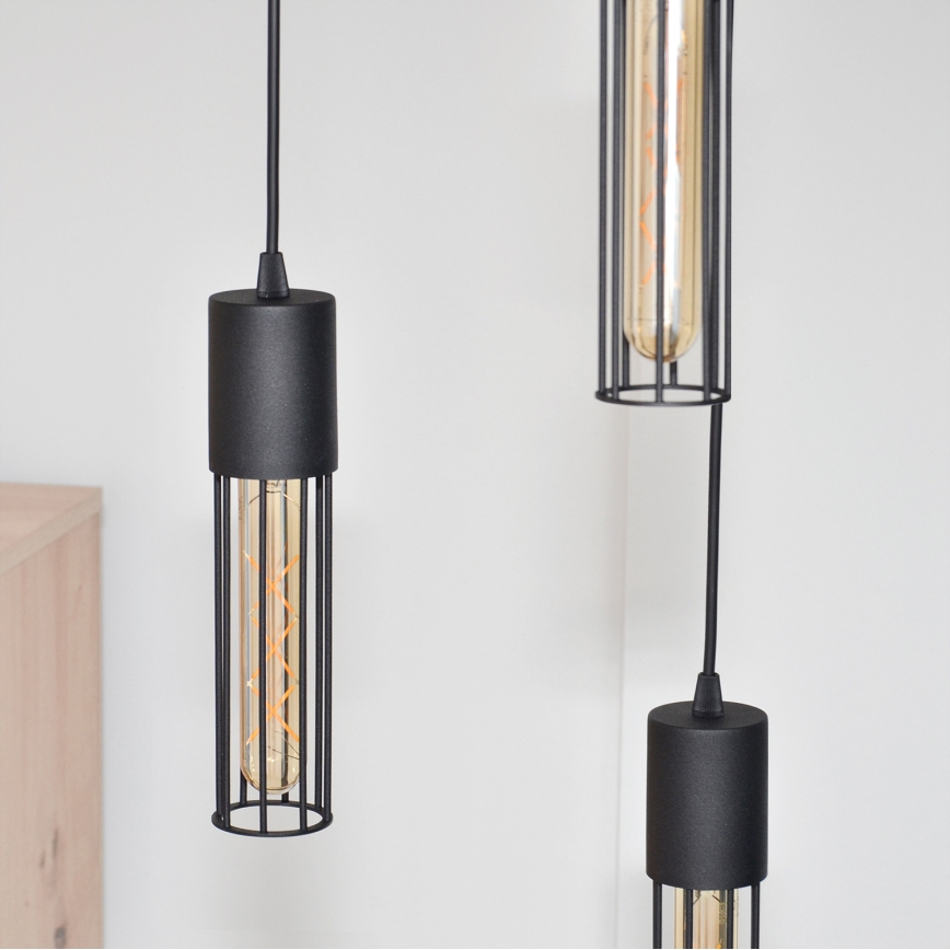 Lámpara colgante MELODY 3xE27/15W/230V negro