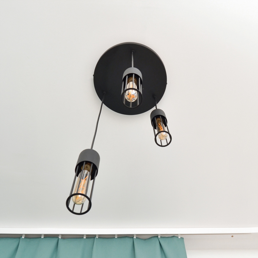 Lámpara colgante MELODY 3xE27/15W/230V negro