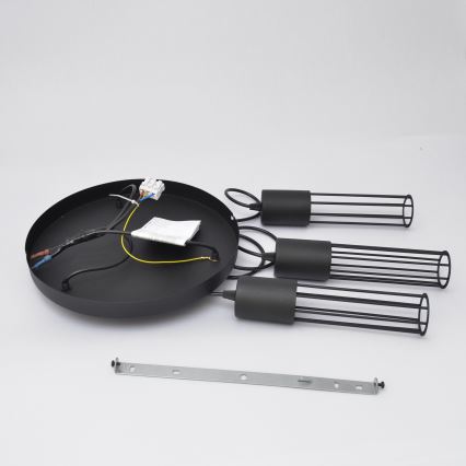 Lámpara colgante MELODY 3xE27/15W/230V negro