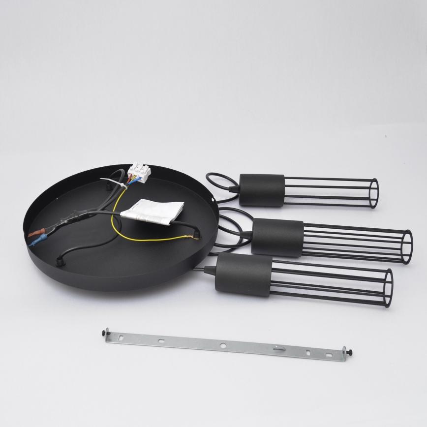 Lámpara colgante MELODY 3xE27/15W/230V negro