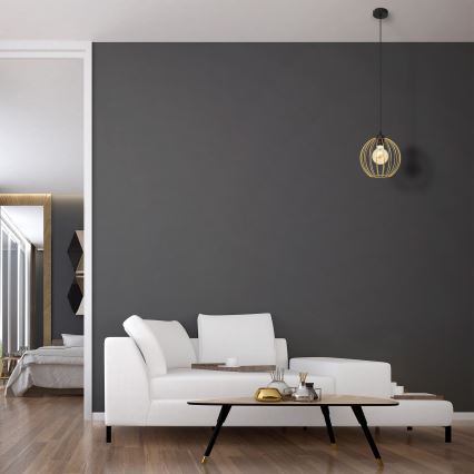 Lámpara colgante MERCURE 1xE27/15W/230V dorado/negro