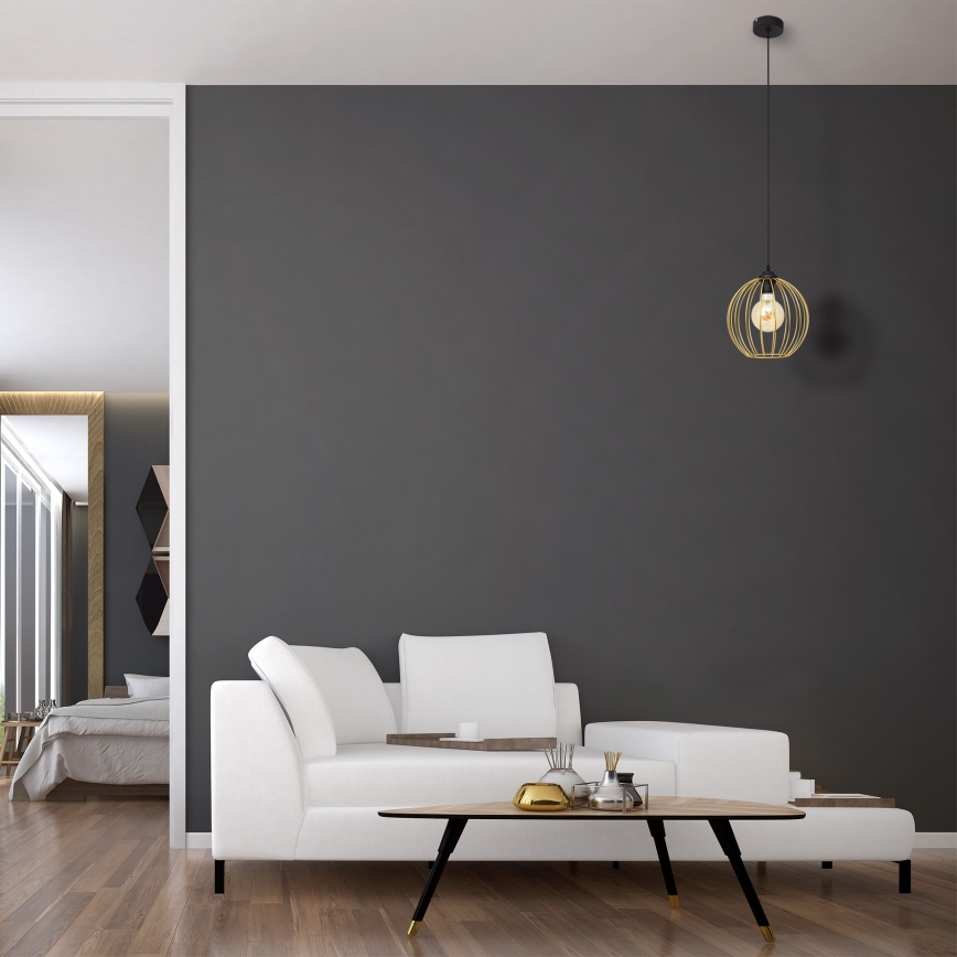 Lámpara colgante MERCURE 1xE27/15W/230V dorado/negro