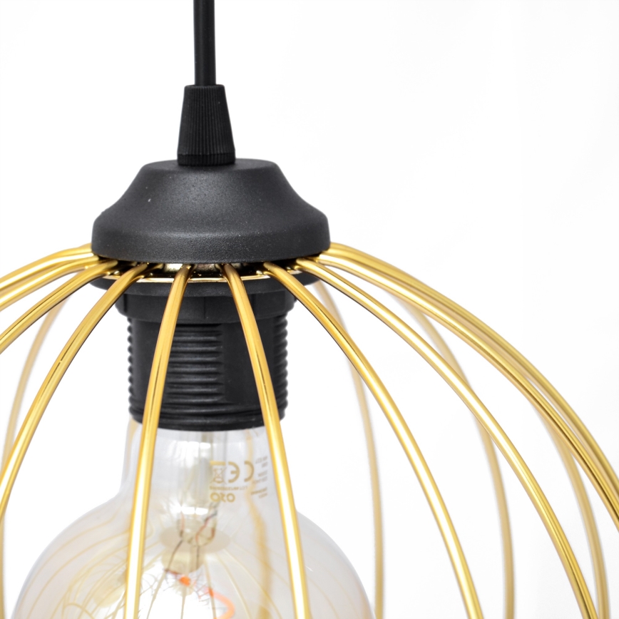 Lámpara colgante MERCURE 1xE27/15W/230V dorado/negro