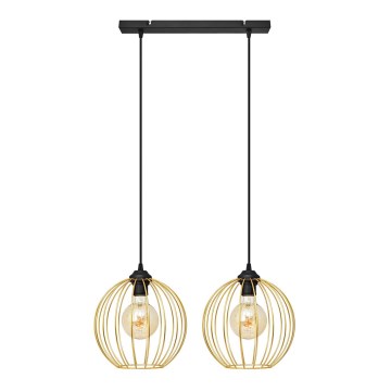 Lámpara colgante MERCURE 2xE27/15W/230V dorado/negro