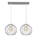 Lámpara colgante MERCURE 2xE27/15W/230V gris