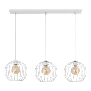 Lámpara colgante MERCURE 3xE27/15W/230V blanco