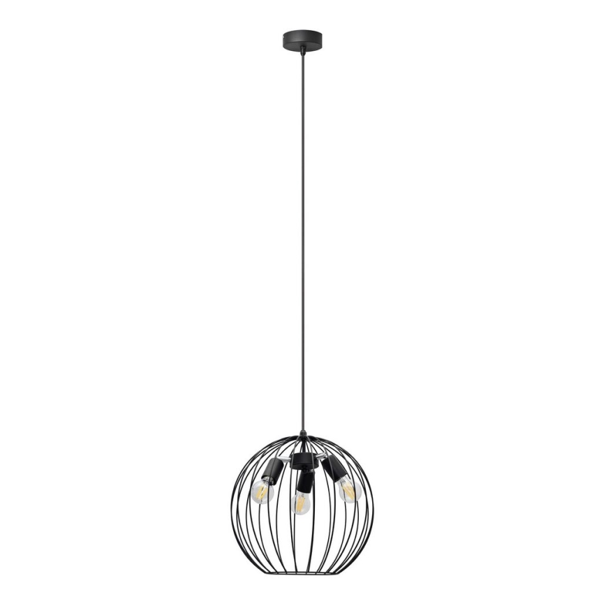 Lámpara colgante MERCURE 3xE27/15W/230V diá. 40 cm negro