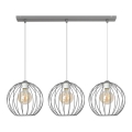 Lámpara colgante MERCURE 3xE27/15W/230V gris