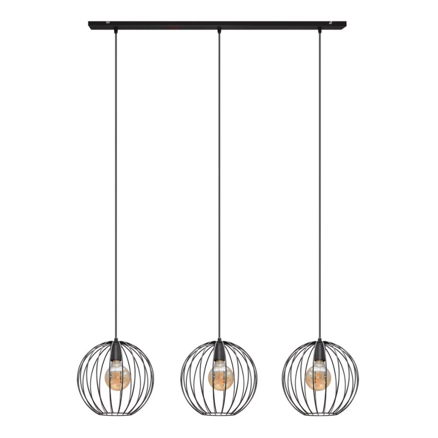 Lámpara colgante MERCURE 3xE27/15W/230V negro