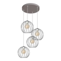 Lámpara colgante MERCURE 4xE27/15W/230V gris