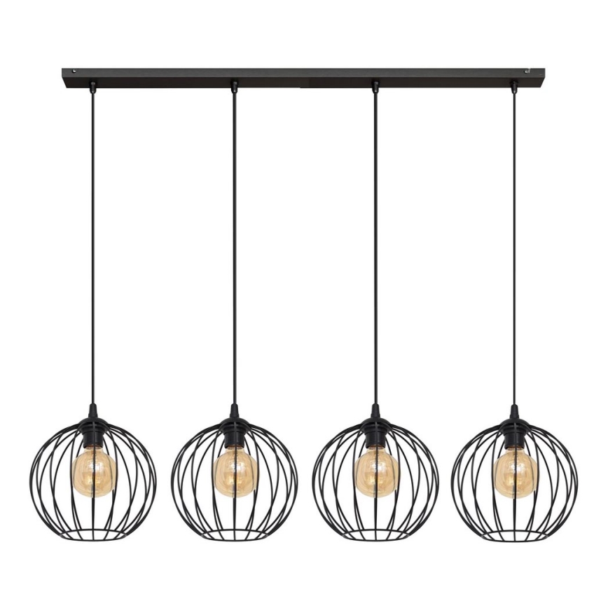 Lámpara colgante MERCURE 4xE27/15W/230V negro