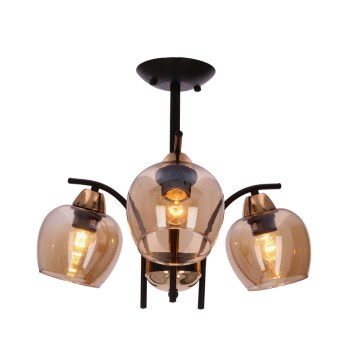 Lámpara colgante MERRA 3xE27/40W/230V negro/beige