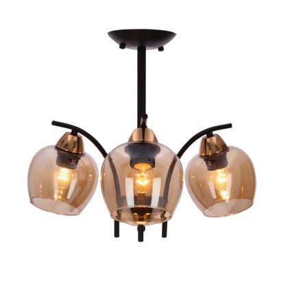 Lámpara colgante MERRA 3xE27/40W/230V negro/beige