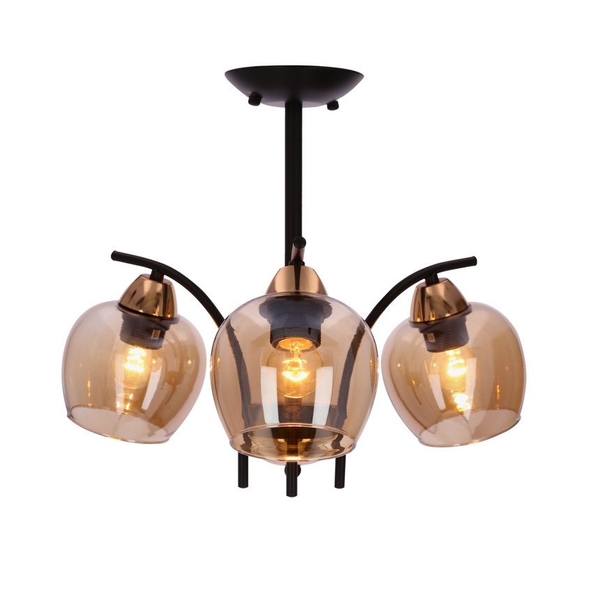 Lámpara colgante MERRA 3xE27/40W/230V negro/beige
