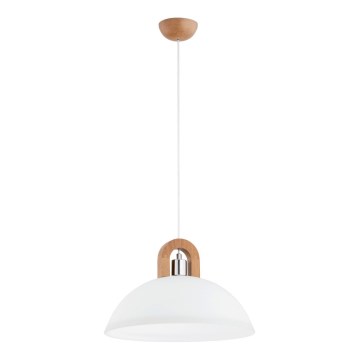 Lámpara colgante MIGOT 1xE27/15W/230V beige/cromo brillante