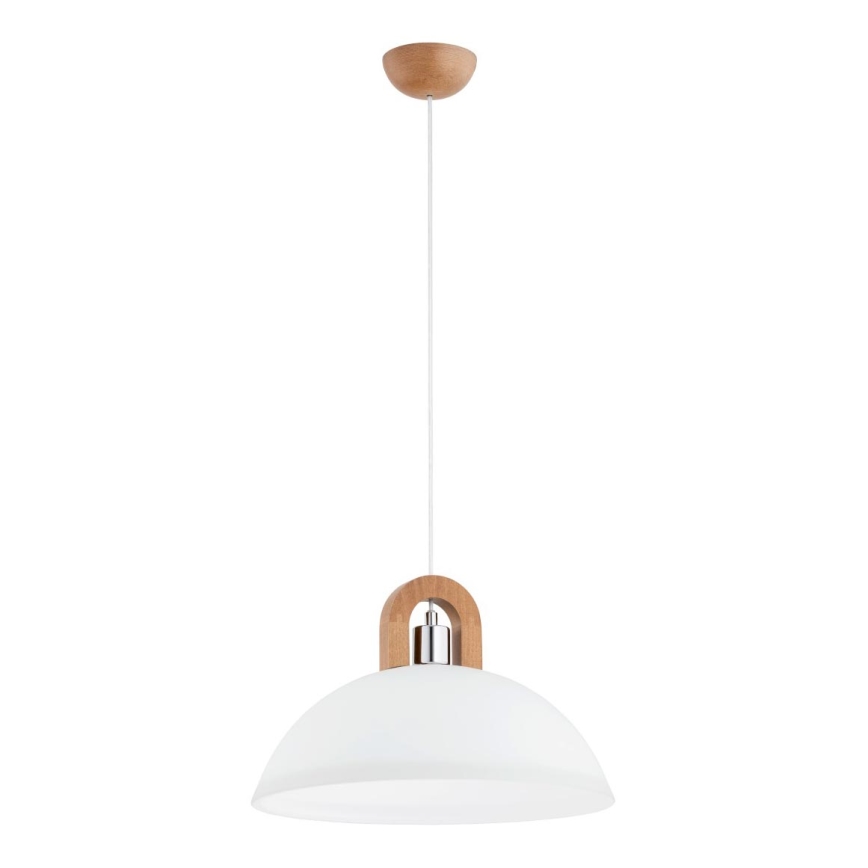 Lámpara colgante MIGOT 1xE27/15W/230V beige/cromo brillante