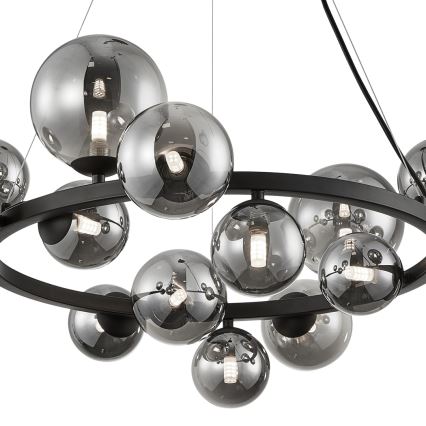 Lámpara colgante MILA 14xG9/9W/230V negro/gris