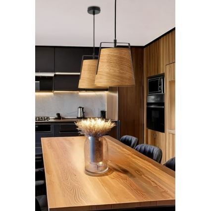 Lámpara colgante MILBURY 1xE27/40W/230V marrón