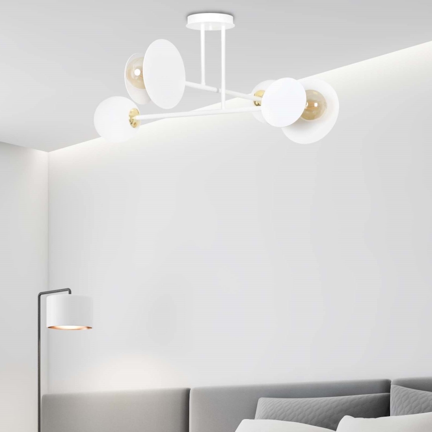 Lámpara colgante MINERVA 2xE27/15W + 2xE14/10W/230V blanco