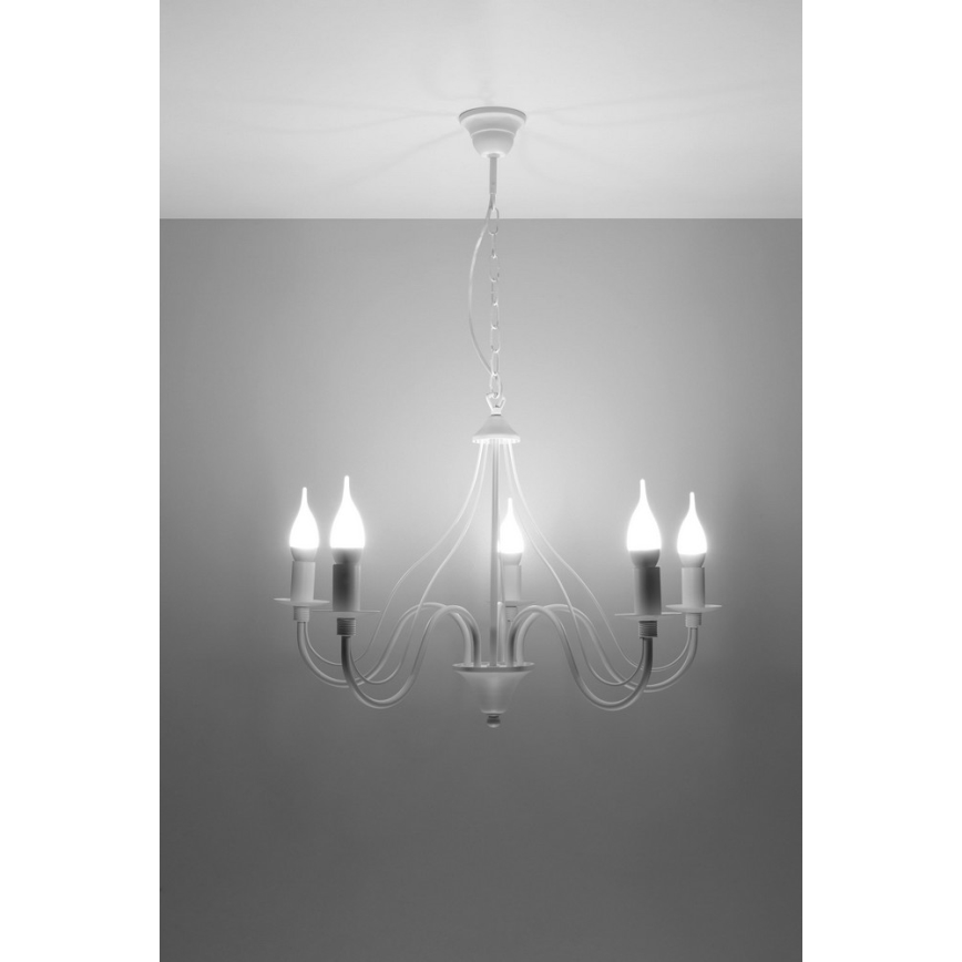 Lámpara colgante MINERWA 5 5xE14/40W/230V blanco