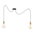 Lámpara colgante MIROS 2xE27/60W/230V araña negro/dorado