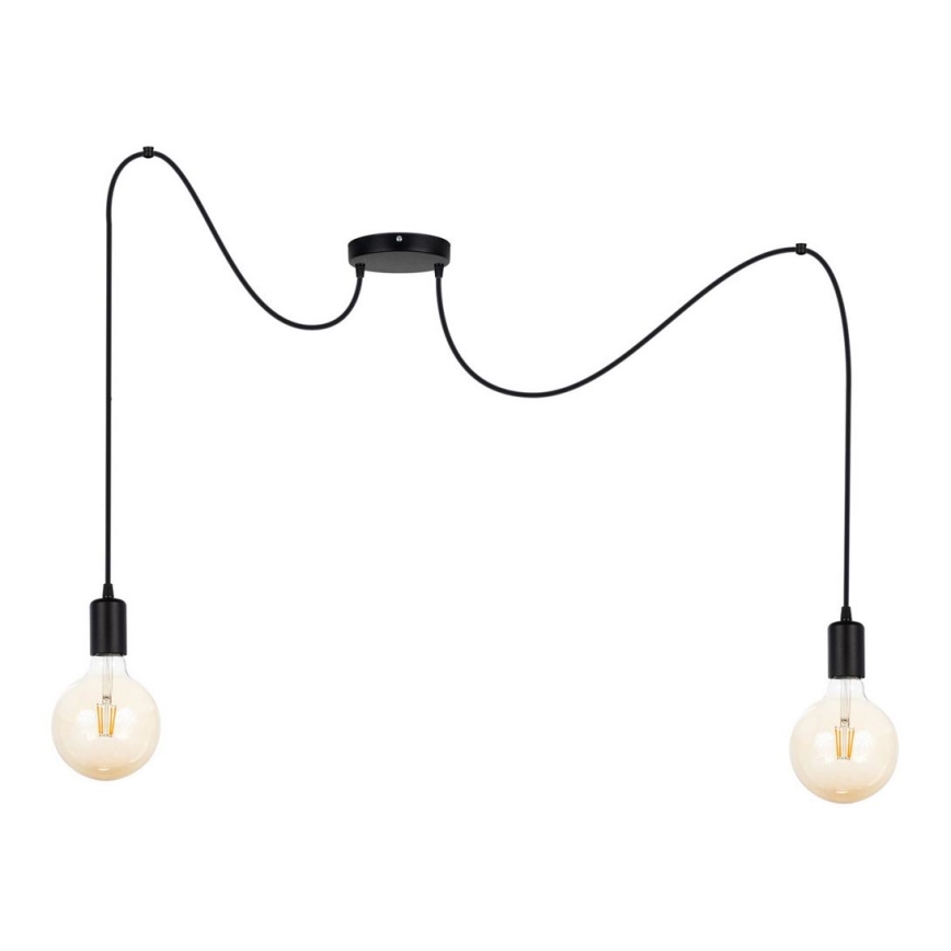 Lámpara colgante MIROS 2xE27/60W/230V araña negro