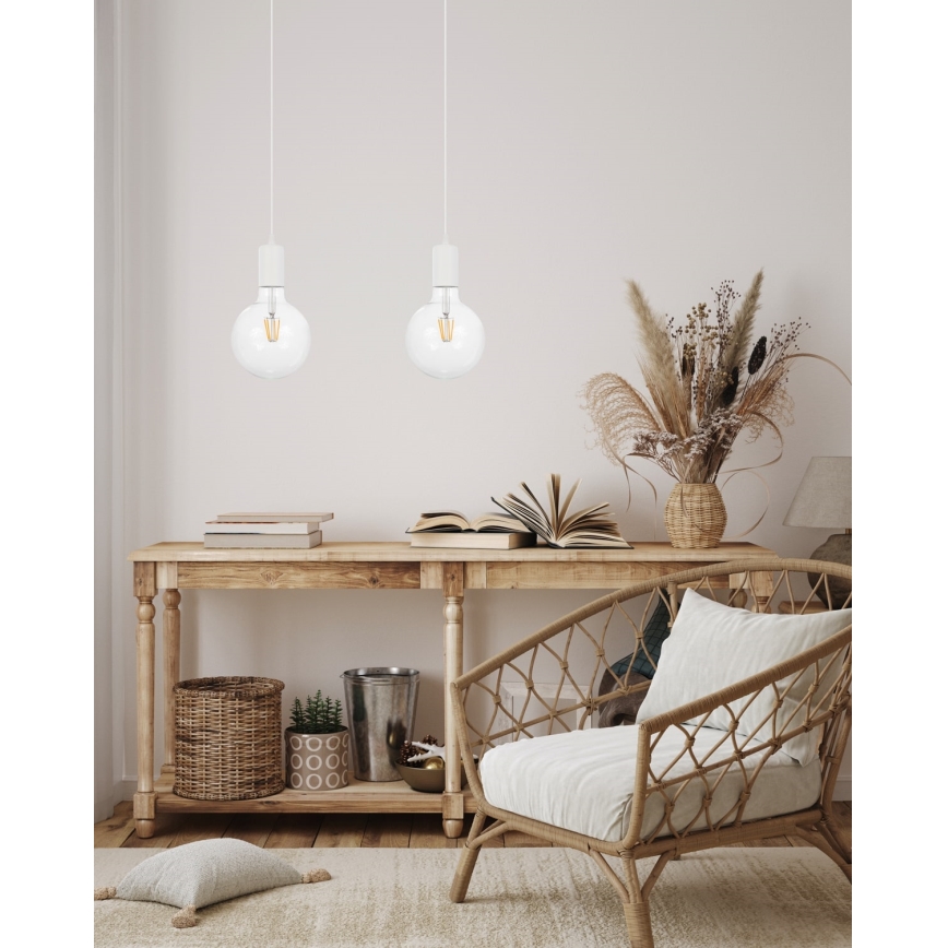 Lámpara colgante MIROS 2xE27/60W/230V blanco