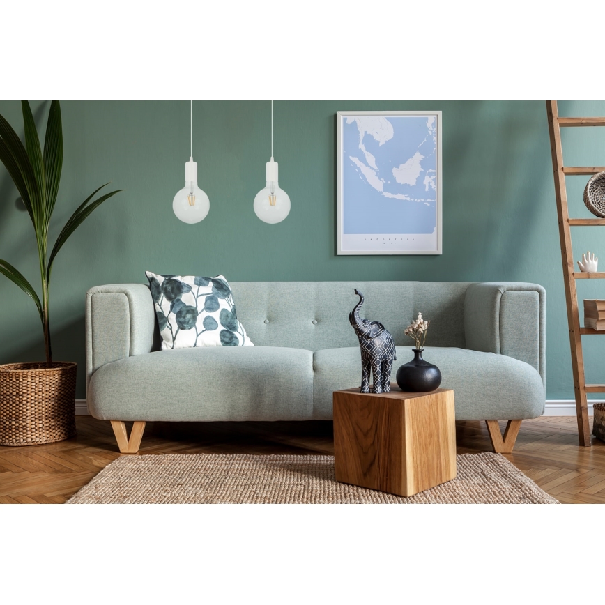 Lámpara colgante MIROS 2xE27/60W/230V blanco