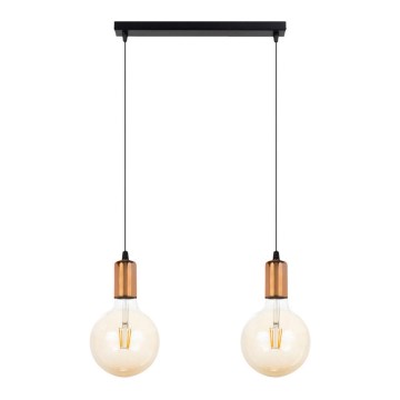 Lámpara colgante MIROS 2xE27/60W/230V negro/cobre