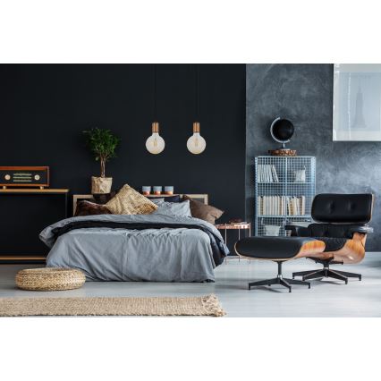 Lámpara colgante MIROS 2xE27/60W/230V negro/cobre