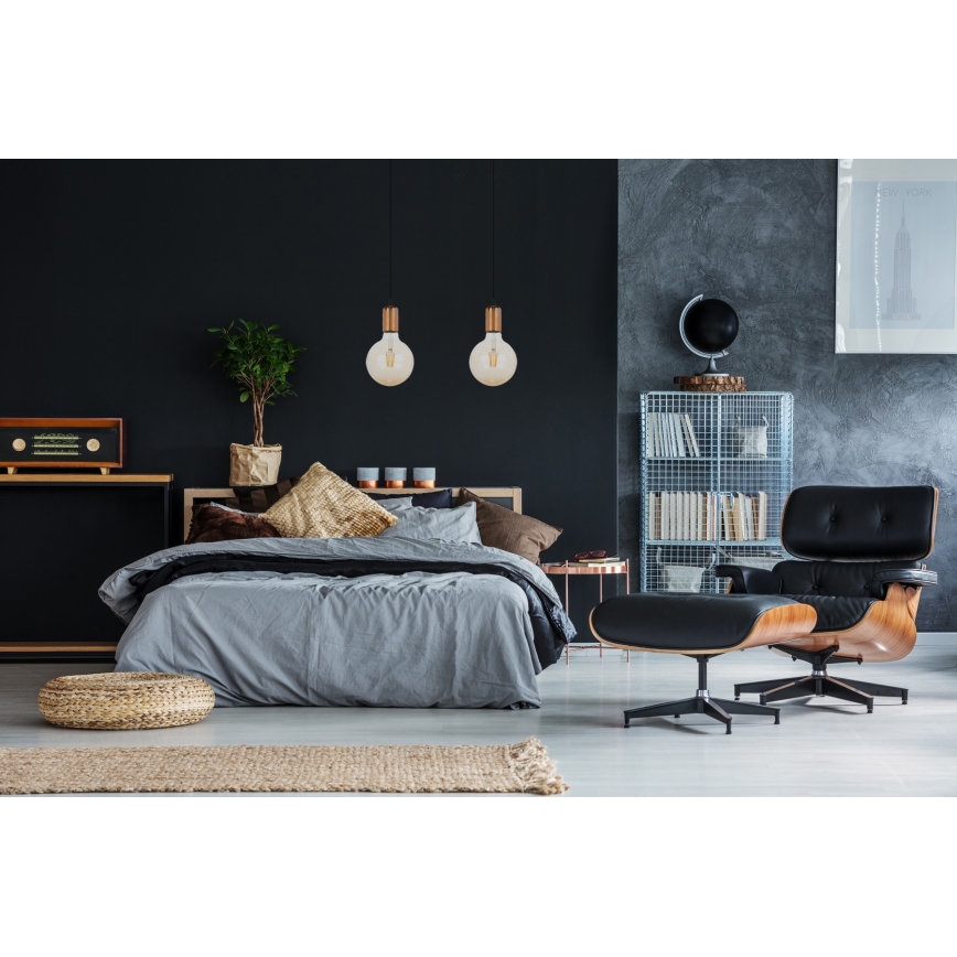 Lámpara colgante MIROS 2xE27/60W/230V negro/cobre