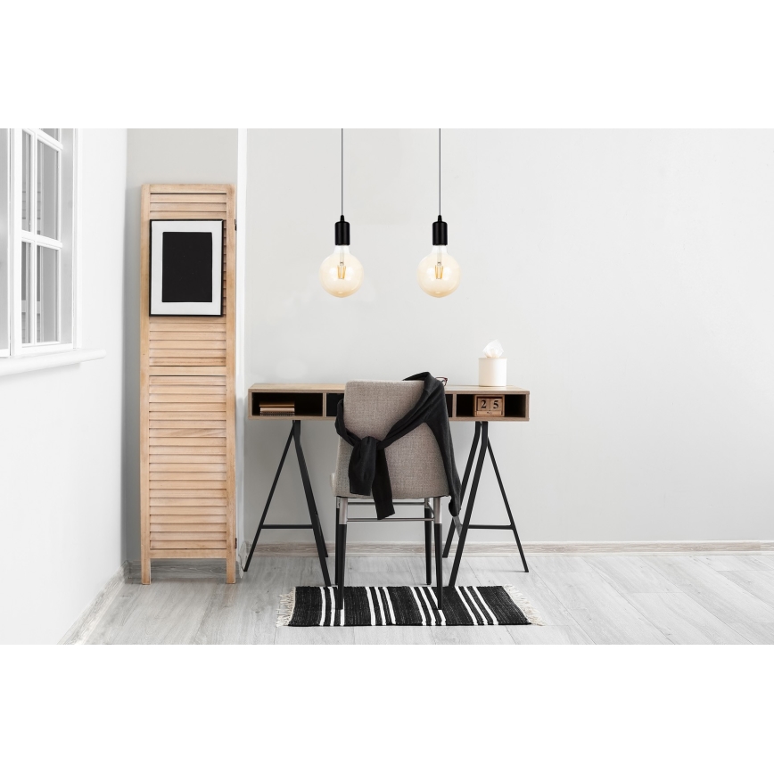 Lámpara colgante MIROS 2xE27/60W/230V negro