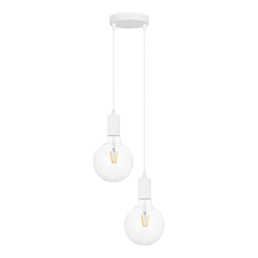 Lámpara colgante MIROS 2xE27/60W/230V redondo blanco