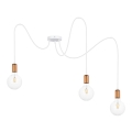 Lámpara colgante MIROS 3xE27/60W/230V araña blanco/cobre