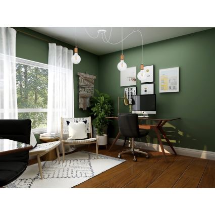 Lámpara colgante MIROS 3xE27/60W/230V araña blanco/cobre