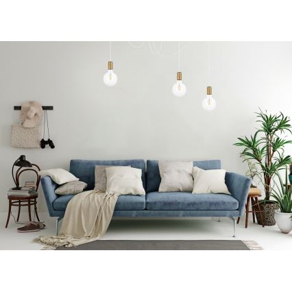 Lámpara colgante MIROS 3xE27/60W/230V araña blanco/dorado