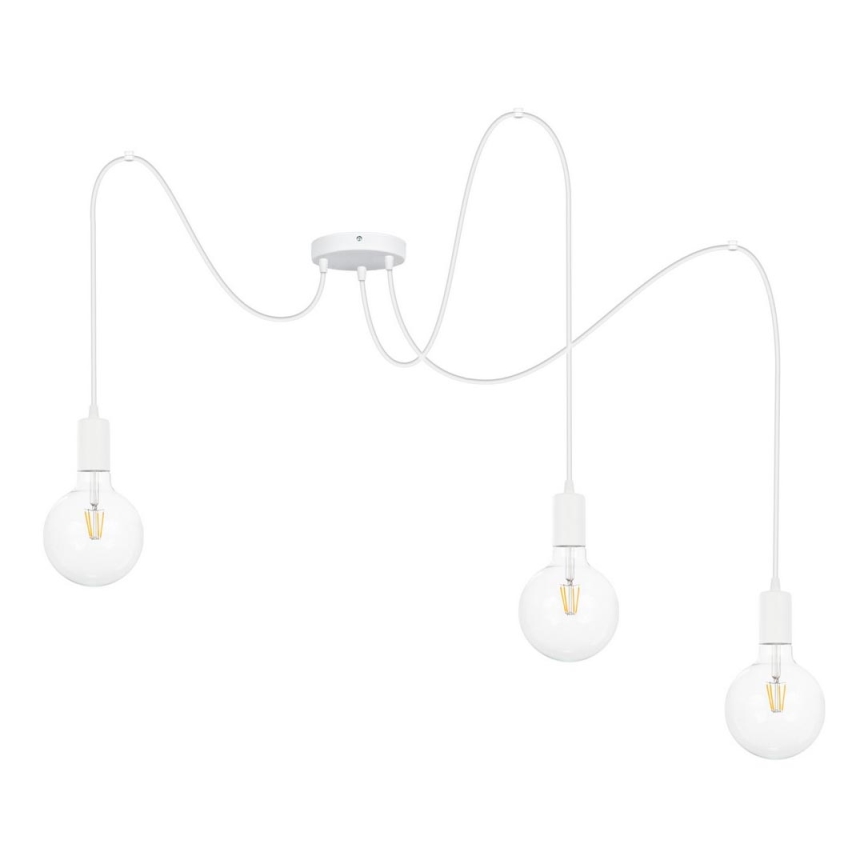 Lámpara colgante MIROS 3xE27/60W/230V araña blanco