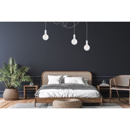 Lámpara colgante MIROS 3xE27/60W/230V araña blanco