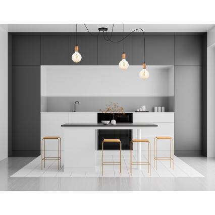 Lámpara colgante MIROS 3xE27/60W/230V araña negro/cobre