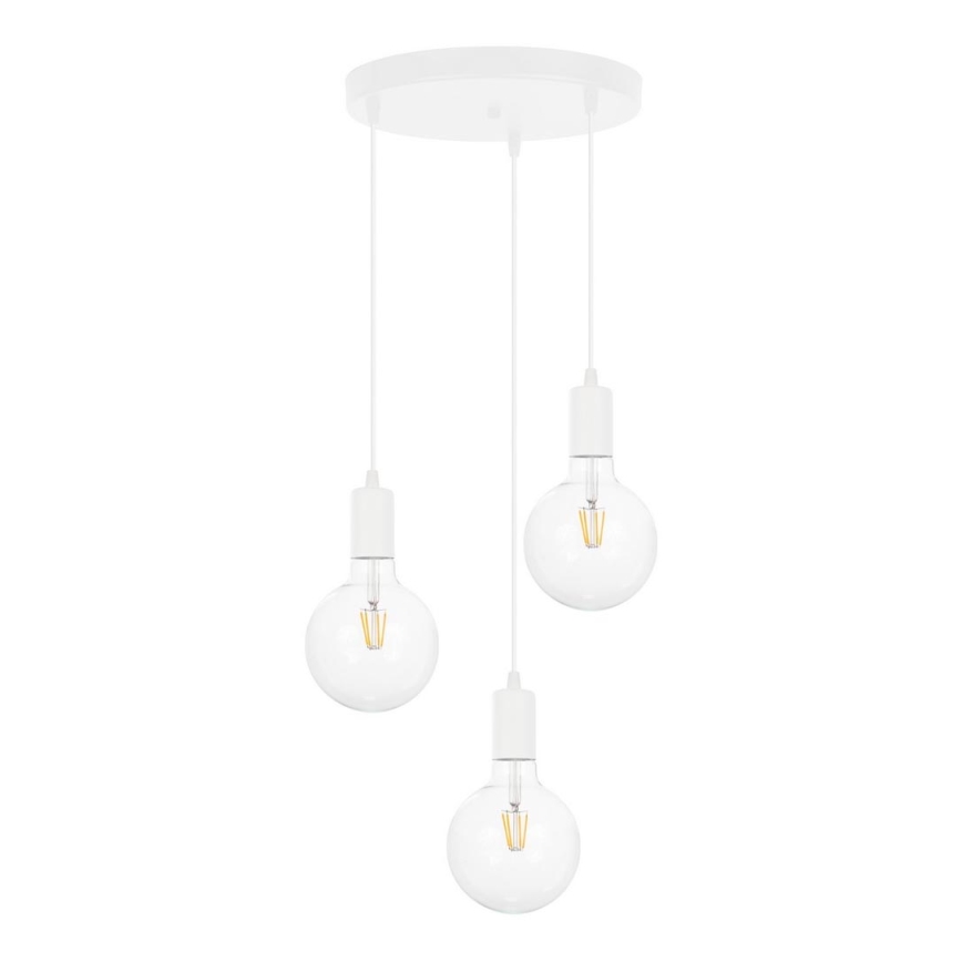 Lámpara colgante MIROS 3xE27/60W/230V redondo blanco