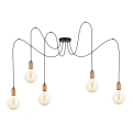 Lámpara colgante MIROS 5xE27/60W/230V araña negro/cobre