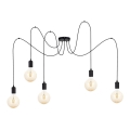 Lámpara colgante MIROS 5xE27/60W/230V araña negro