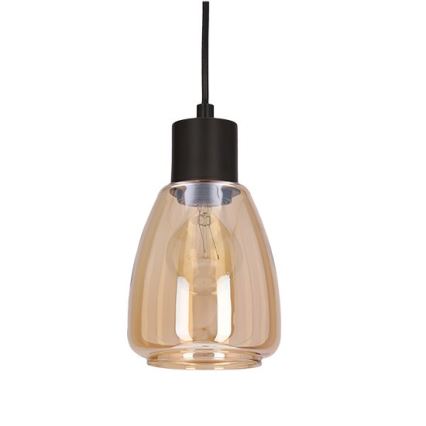 Lámpara colgante MOLDO 1xE27/40W/230V negro/beige ahumado
