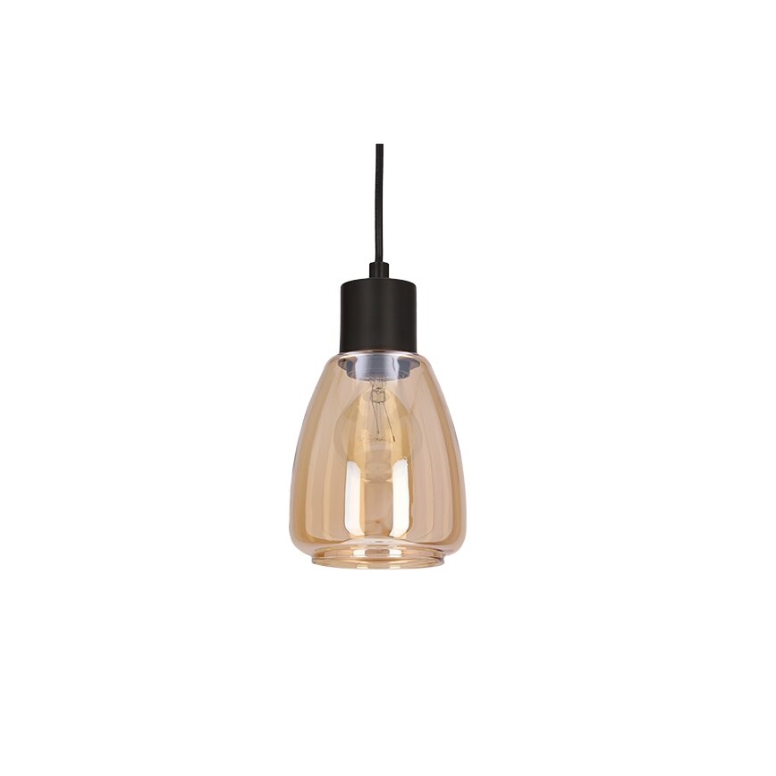 Lámpara colgante MOLDO 1xE27/40W/230V negro/beige ahumado