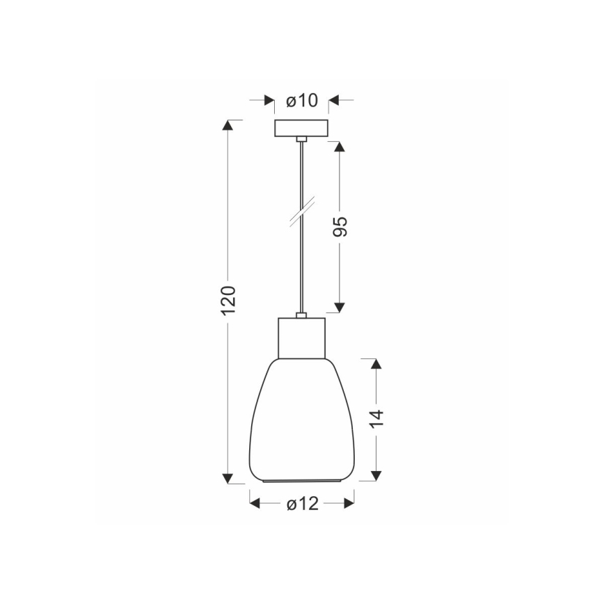 Lámpara colgante MOLDO 1xE27/40W/230V negro/negro ahumado