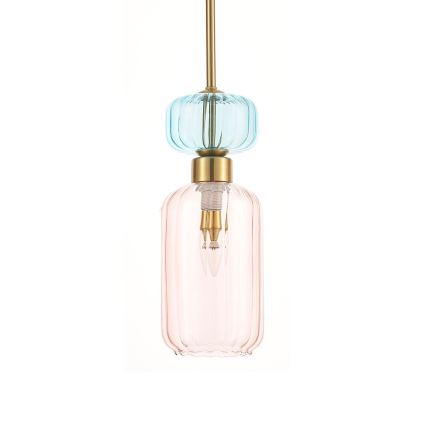 Lámpara colgante MOLLY 1xE14/40W/230V diá. 12 cm dorado/rosa/azul