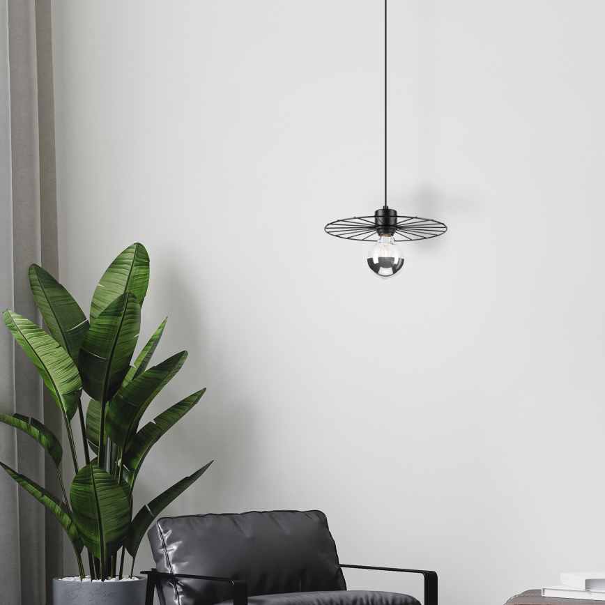 Lámpara colgante MONTANA 1xE27/15W/230V diá. 30 cm negro