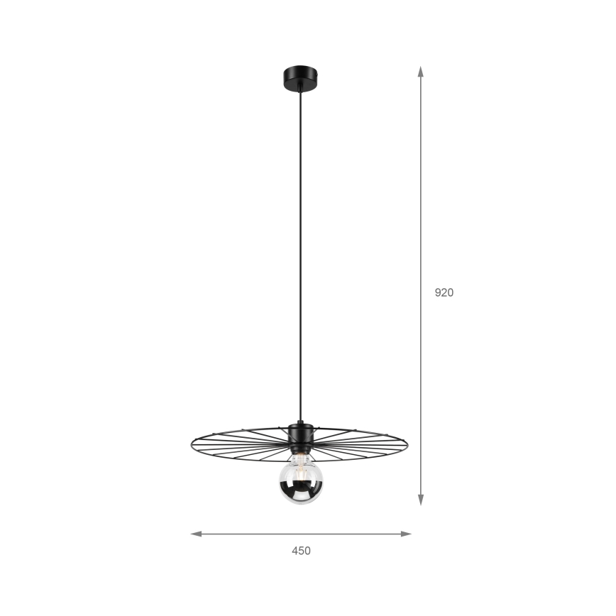 Lámpara colgante MONTANA 1xE27/15W/230V diá. 45 cm negro
