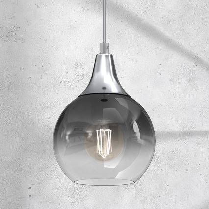 Lámpara colgante MONTE 1xE27/60W/230V diá. 15 cm cromo mate