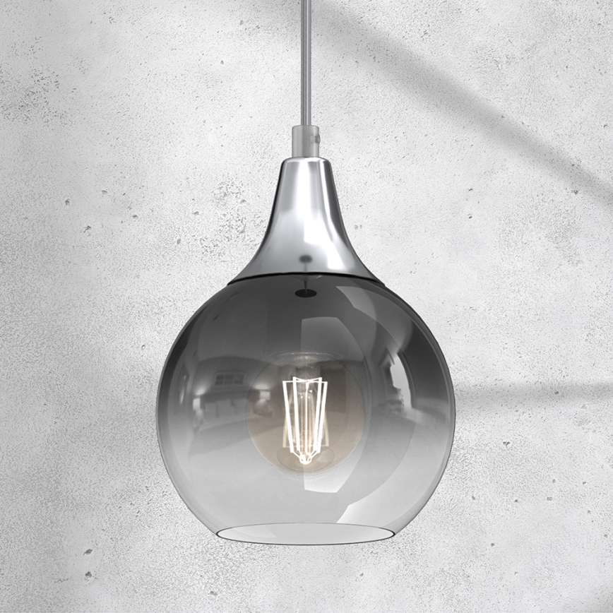 Lámpara colgante MONTE 1xE27/60W/230V diá. 15 cm cromo mate